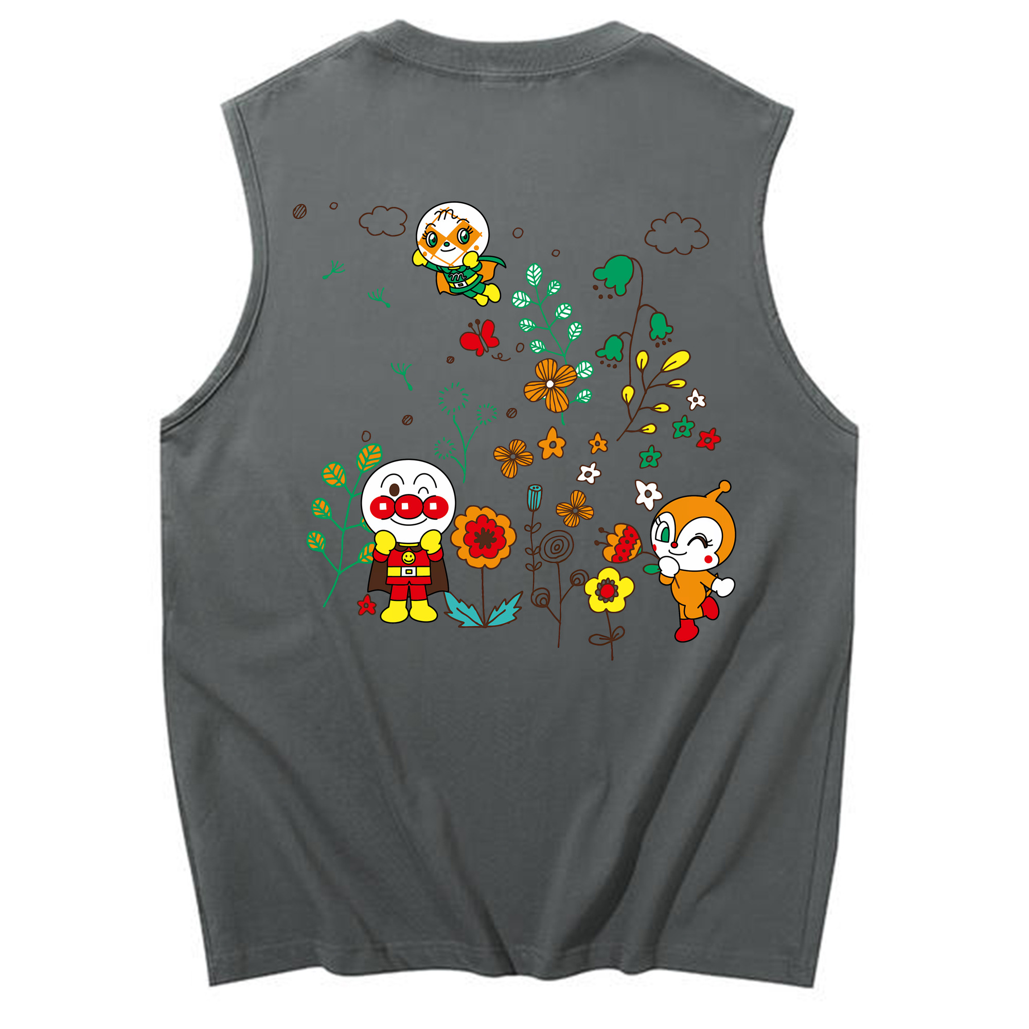 （画像用） アンパンマン Anpanman コットン100％タンクトップ（背面プリント）